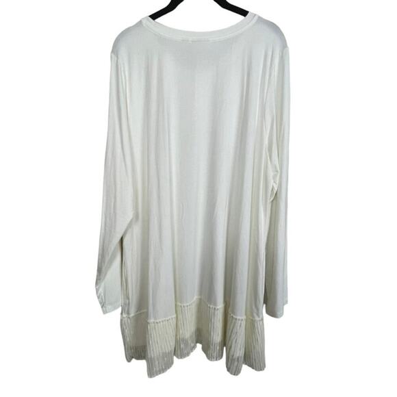 LOGO‎ Layers by Lori Goldstein Ivory Tunic XL Mesh Hem Pockets Fairy Ethereal - Picture 5 of 6